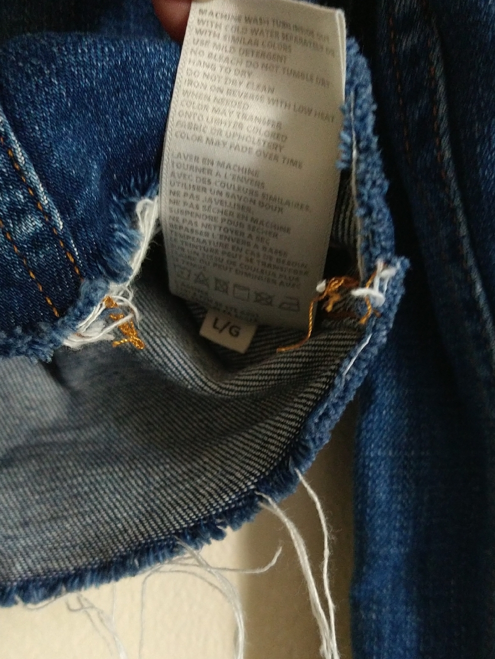 L'AGENCE Blue Denim Jacket Size Large - Picture 4 of 5